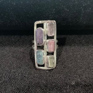 Colorful Stone Rectangular Ring